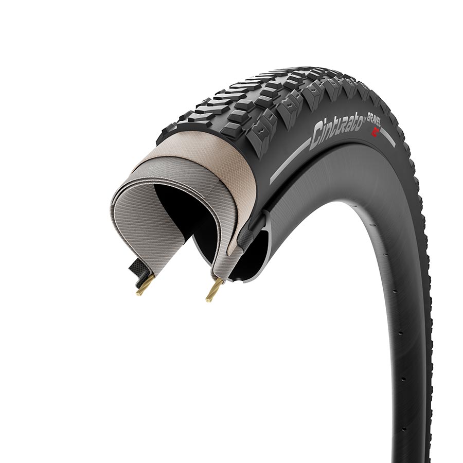 Pirelli, Cinturato GRAVEL RC, Gravel Tire, 700x45C, Folding, Tubeless Ready, SpeedGrip, TechWALL+, 127TPI, Black