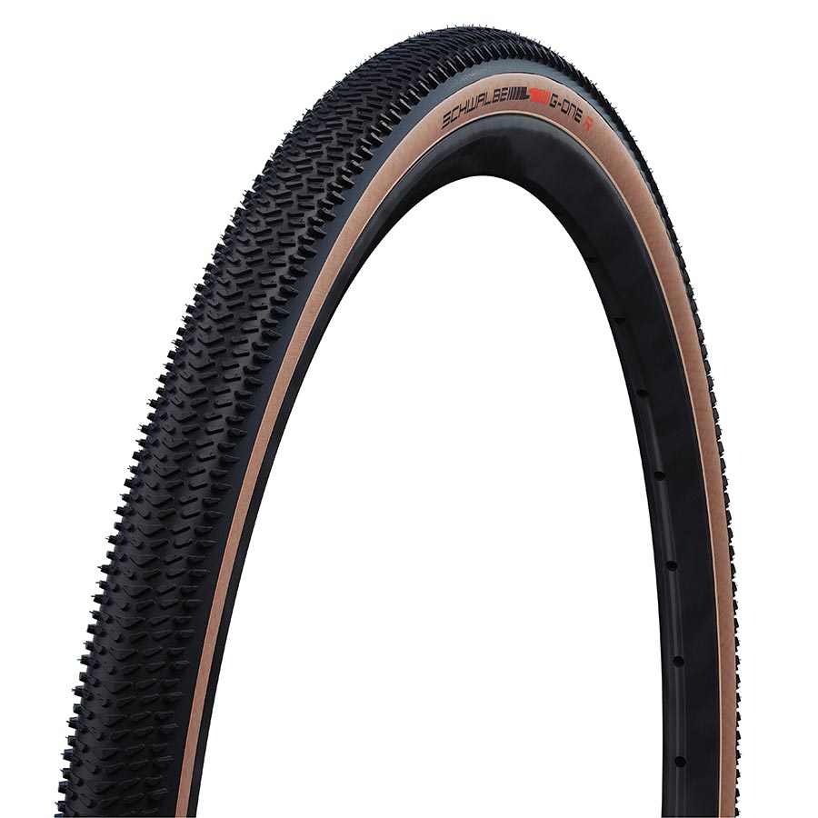Schwalbe, G-One R Pro, Gravel Tire, 28''x1.35, Folding, Tubeless Ready, Addix Race, V-Guard, 67TPI, Transparent Sidewall
