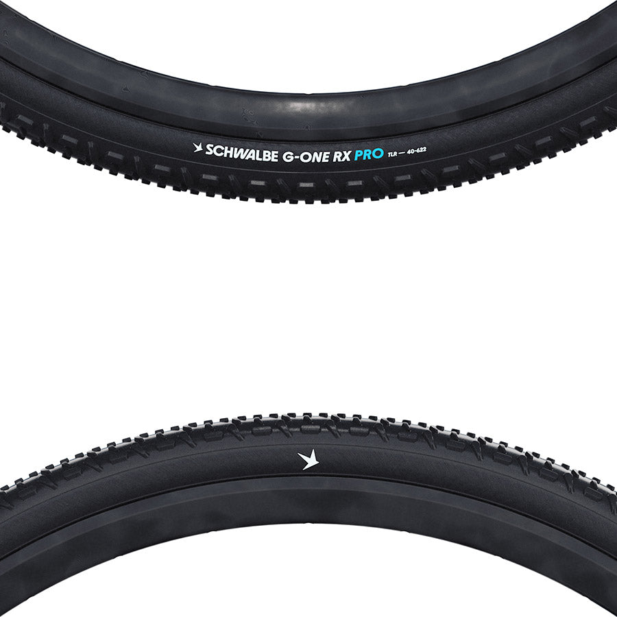 Schwalbe, G-One RX Pro, Gravel Tire, 28x1.50, Folding, Tubeless Ready, V-Guard, Black
