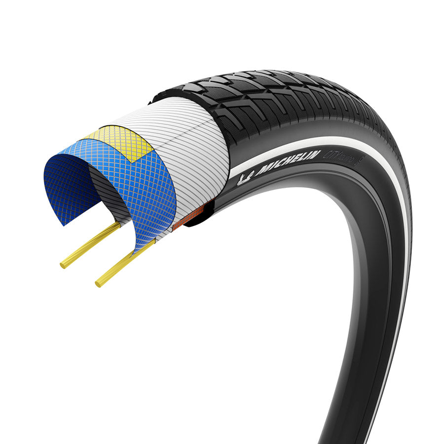 Michelin, City Touring TT, Road Tire, 20z1.85, Folding, TT, MAGI-X, City Shield, 3x62, Black