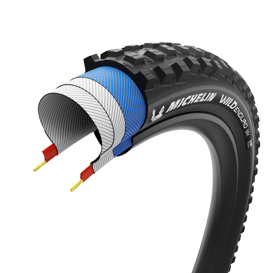 Michelin, WILD ENDURO MH PERF. LINE, Mountain Tire, 27.5x2.50, Folding, Tubeless Ready, MAGI-X, GUM-X, 2x33, Black