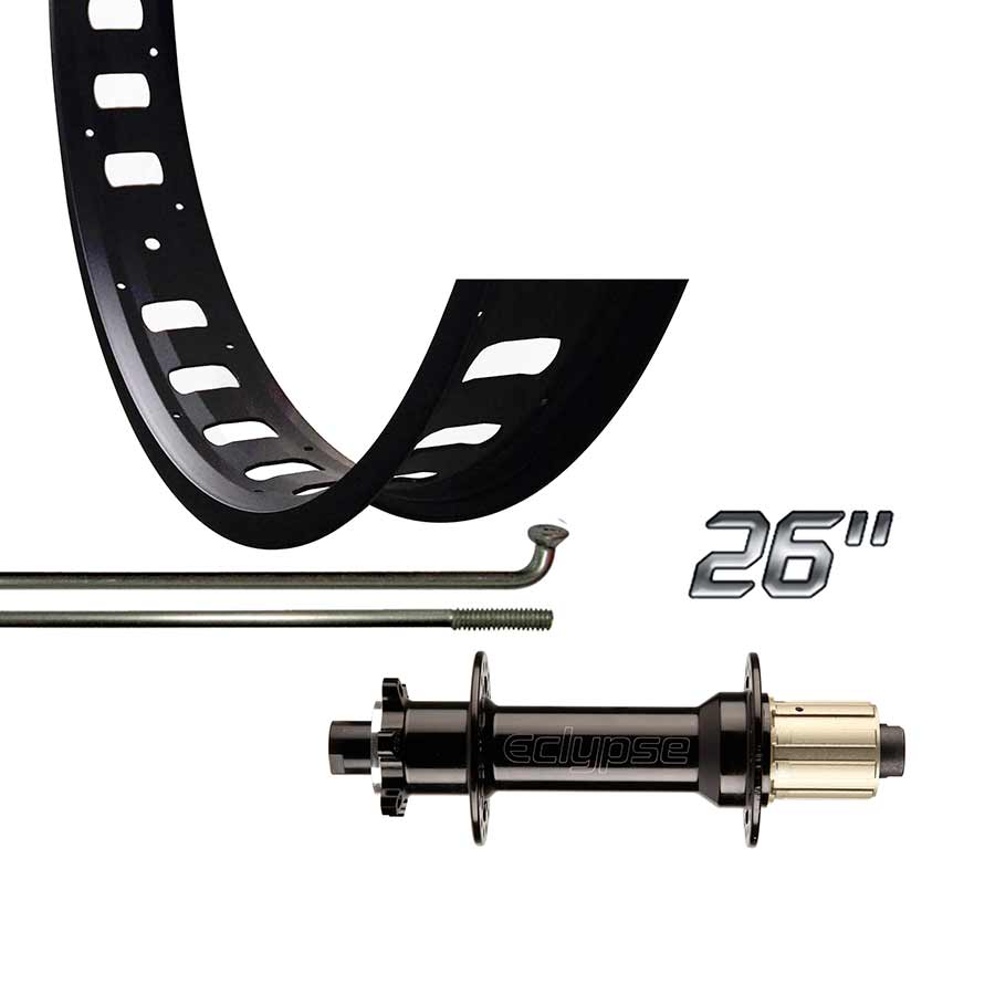 Wheel Shop, Evo JP73 Black/ Novatec D202SB, Wheel, Rear, 26'' / 559, Holes: 32, 12mm TA, 197mm, Disc IS 6-bolt, Shimano HG