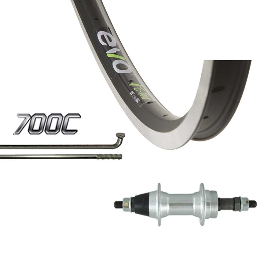 Wheel Shop, Evo Tour 19 Black/ Formula DC-20, Wheel, Front, 700C / 622, Holes: 36, QR, 100mm, Rim and Disc IS 6-bolt