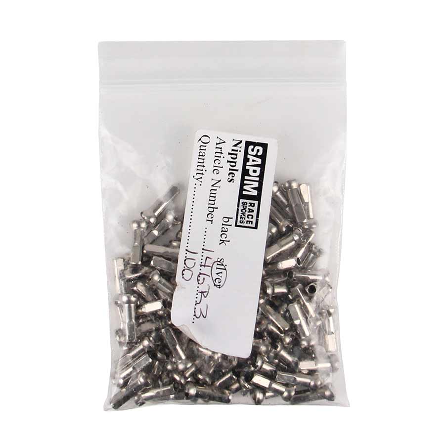 Sapim, Polyax Brass, Nipples, Silver, 2mm, (14G), 12mm, Bag of 100