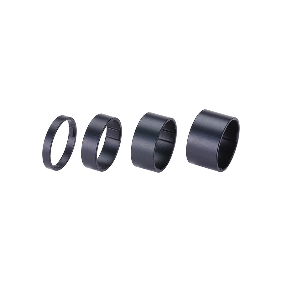 BBB Cycling, BHP-36 LightSpace, Headset Spacer, 1-1/8'', Height: 5mm/10mm/15mm/20mm, Aluminum, Black, 4pcs