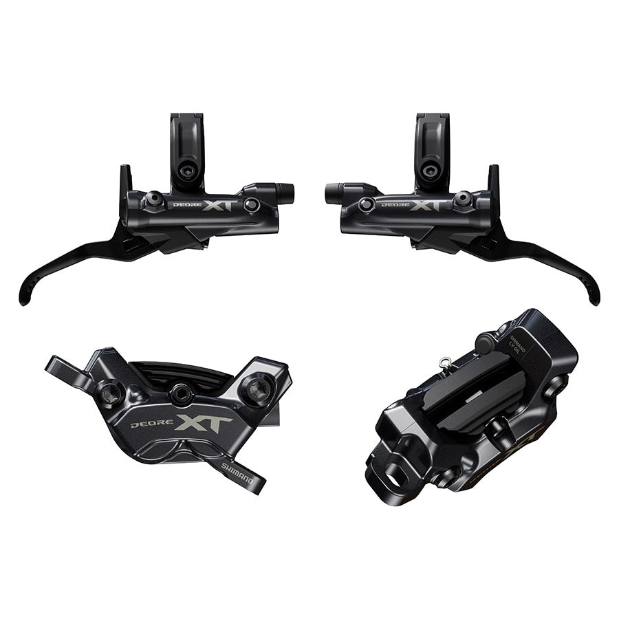 Shimano, XT BL-M8200 / BR-M8220 Kit, MTB Hydraulic Disc Brake, Front and Rear, Flat mount, Disc: Not included, Black, IBRM8220UPGKIT1