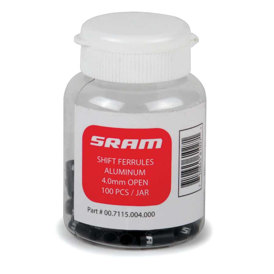 SRAM, Al Ferrule, 4mm, Black, 100pcs