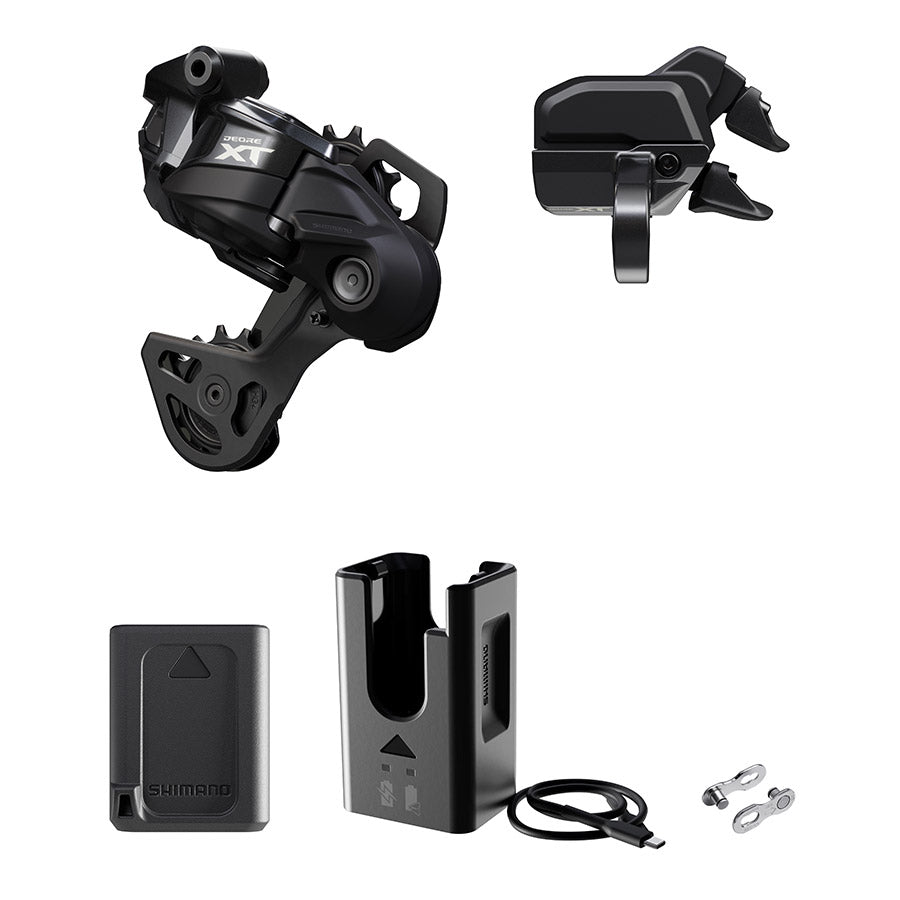 Shimano, Deore XT Di2 RD-M8250 Kit, Rear Derailleur, Speed: 12, Cage: SGS, Black, clamp band, IGPM8250UPG01