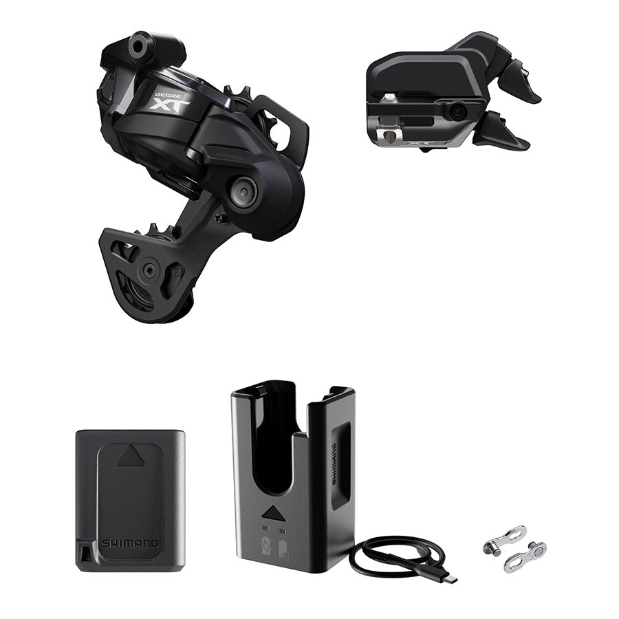 Shimano, Deore XT Di2 RD-M8250 Kit, Rear Derailleur, Speed: 12, Cage: SGS, Black, clamp band, IGPM8250UPG01