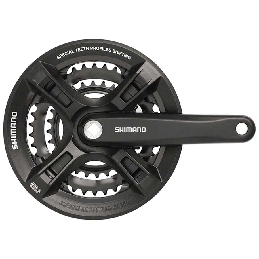 Shimano, Altus FC-M311, Crankset, 7/8 sp., 170mm, 28/38/48T, Riveted, Square, 50 mm, Black
