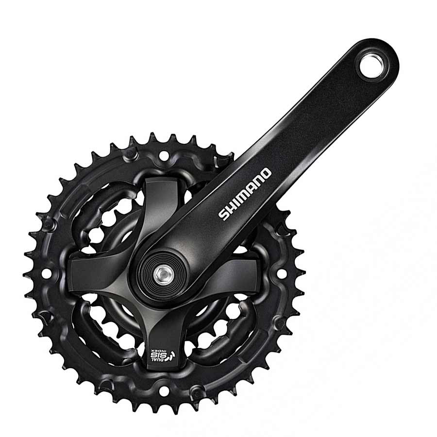 Shimano, FC-TY501, Crankset, 6/7/8 sp., 170mm, 24/34/42T, Riveted, Square, 47.5mm, Black