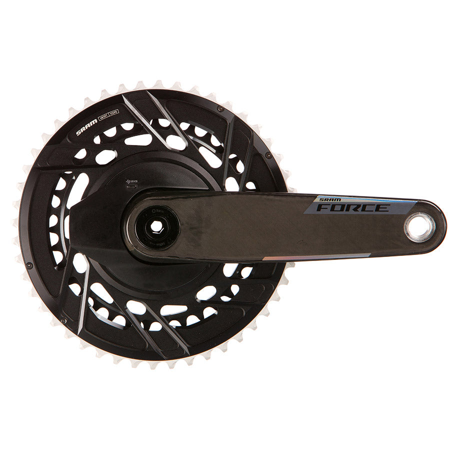 SRAM, Force 2x Powermeter E1, Power Meter Crankset, Speed: 12, Spindle: 28.99mm, BCD: Thread Mount, 50/37, DUB, 160mm, Black, Road