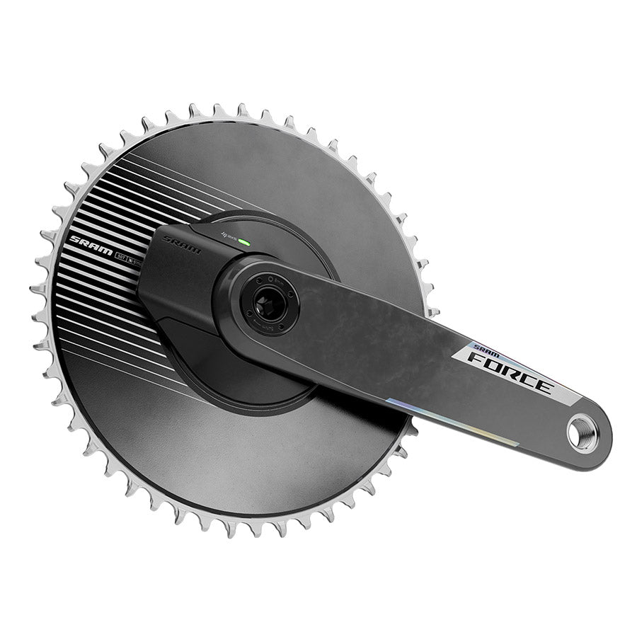 SRAM, Force 1x Aero Powermeter E1, Power Meter Crankset, Speed: 12/13, Spindle: 28.99mm, BCD: Direct Mount SRAM 8 Bolt, 50, DUB, 160mm, Black, Road