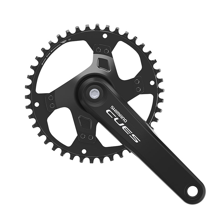 Shimano, CUES FC-U4000-1, Crankset, Speed: 9/10/11, BCD: Rivets, 30, JIS, 170mm, Black, MTB/Boost, EFCU40001CA0
