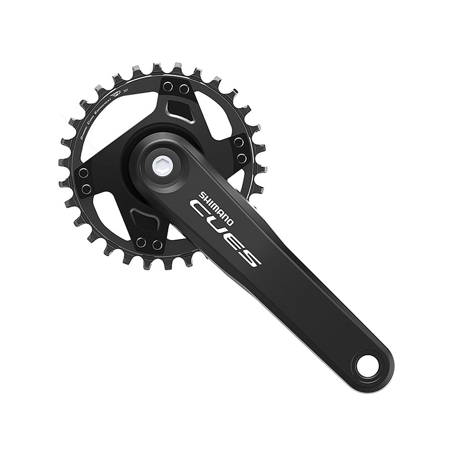 Shimano, CUES FC-U4000-1, Crankset, Speed: 9/10/11, BCD: Rivets, 30, JIS, 170mm, Black, MTB/Boost, EFCU40001CA0