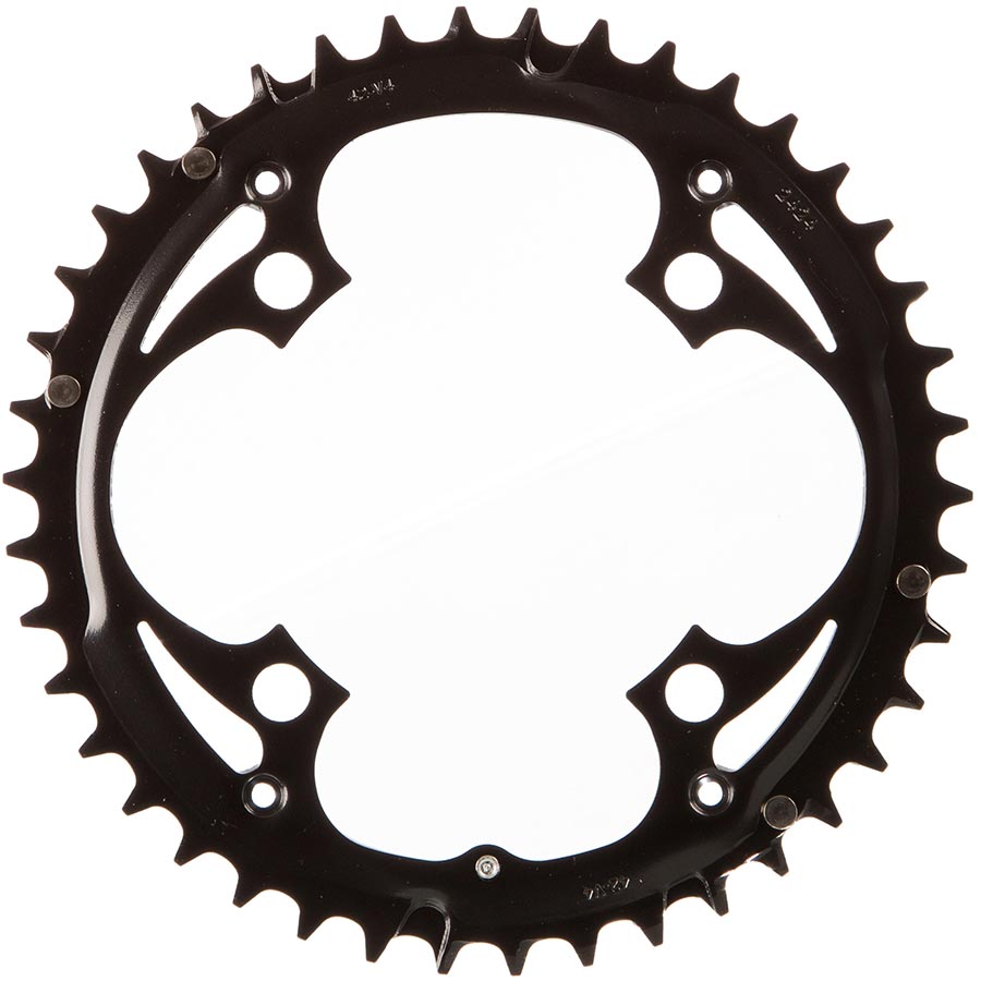 Truvativ, 42T, 9 sp, BCD 104mm, 4-Bolt, Outer Chainring, For MTB triple, Steel, Black, 11.6215.016.000