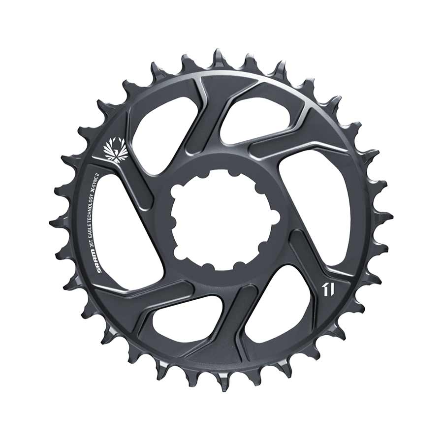 SRAM, Eagle, Chainring, Teeth: 30, Speed: 11/12, BCD: Direct Mount, Aluminum, Grey, -4mm