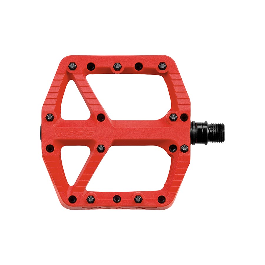 SDG Components, Comp, Platform Pedals, Body: Composite, Spindle: Cr-Mo, 9/16'', Red, Pair