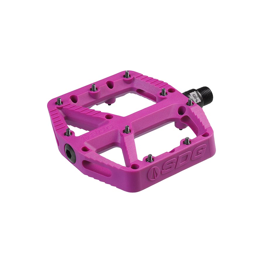 SDG Components, Comp, Platform Pedals, Body: Composite, Spindle: Cr-Mo, 9/16'', Red, Pair