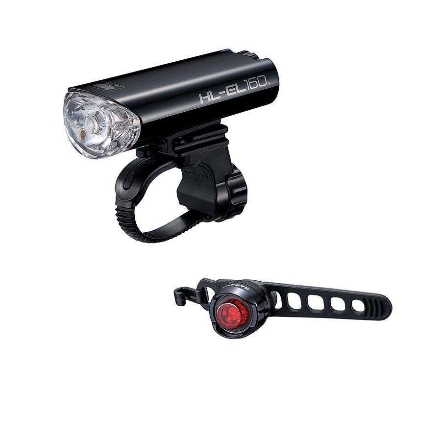 CatEye, HL-EL160 & Orb, Light, Set, Black