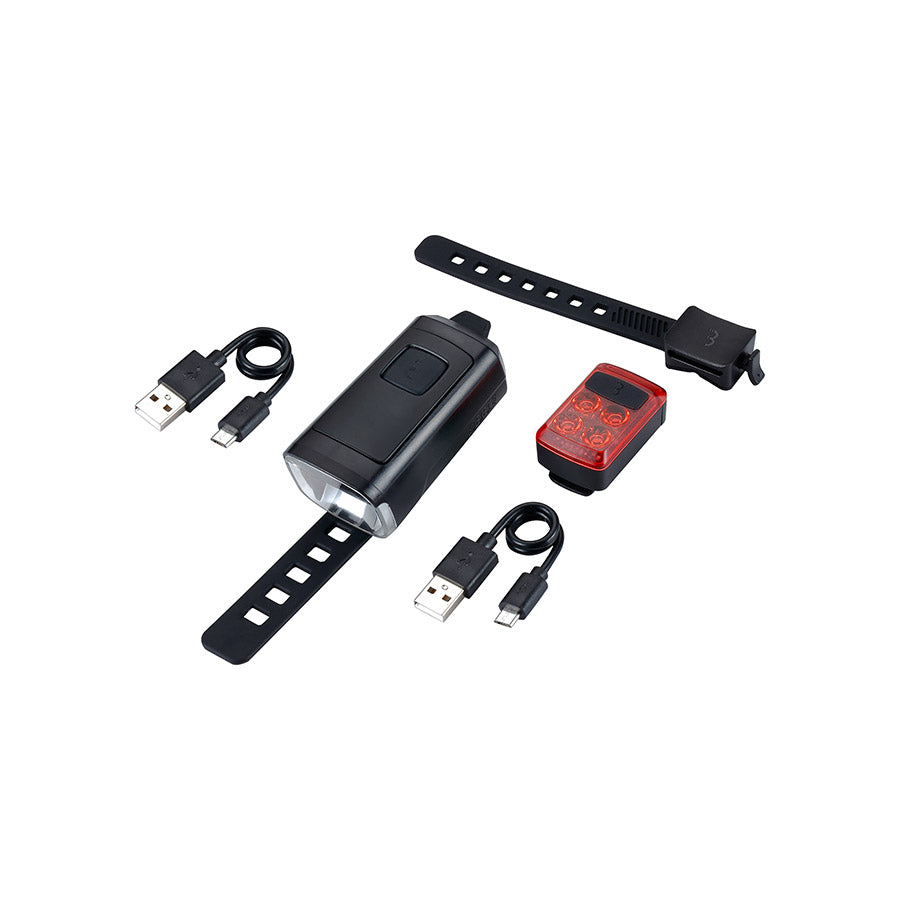 BBB Cycling, BLS-231 Stud50 Combo, Light, Front and Rear, Black, Set