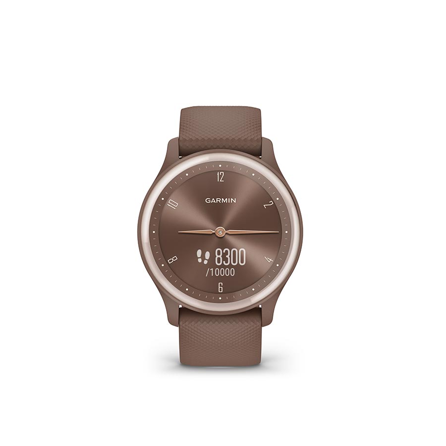 Garmin, vivomove Sport, Watch, Watch Color: Cocoa, Wristband: Cocoa - Silicone