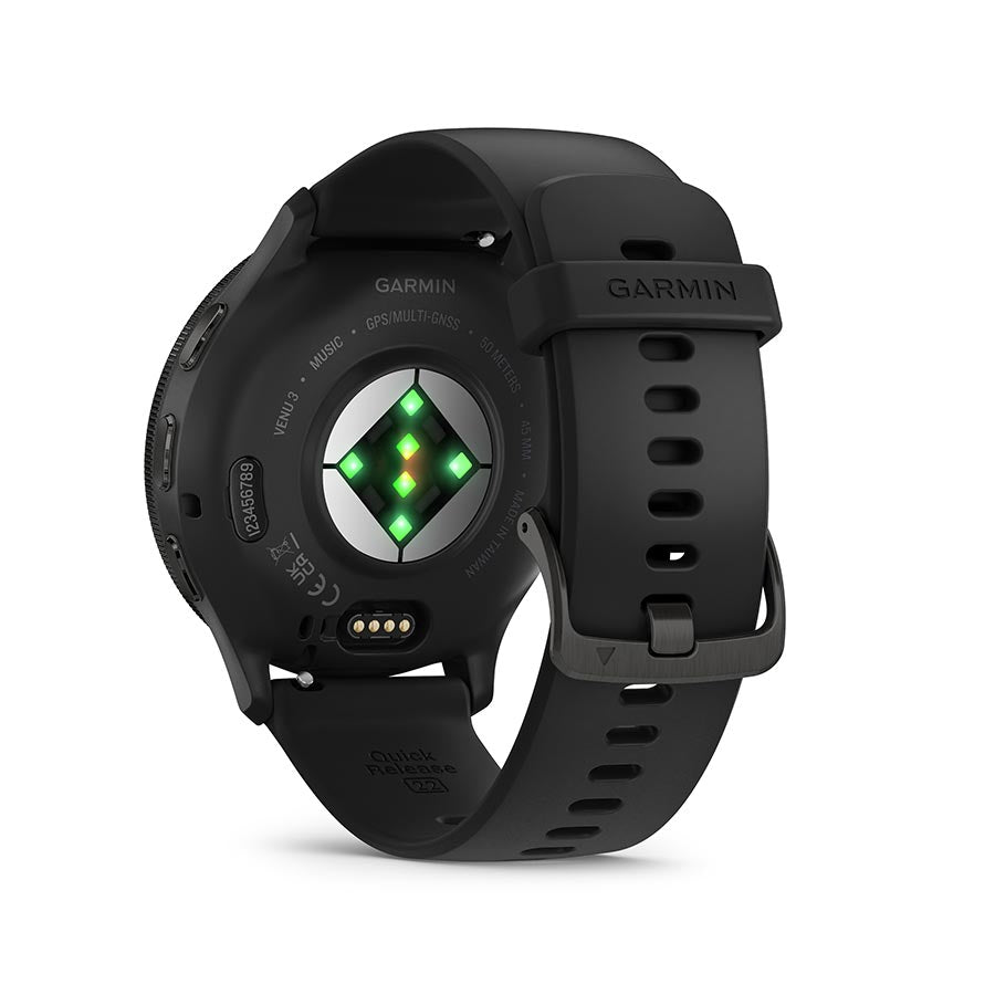 Garmin, Venu 3, Watch, Watch Color: Black, Wristband: Black - Silicone