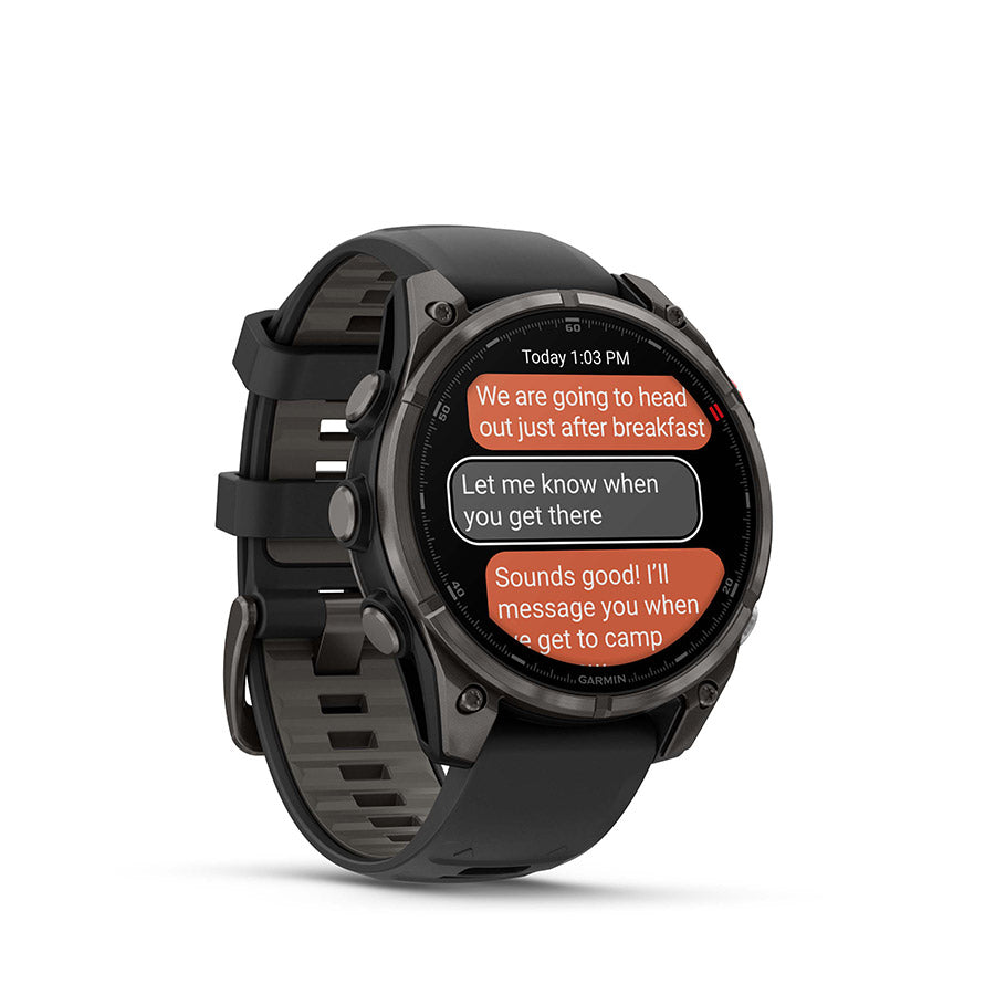 Garmin, fenix 8 Pro 47 mm- AMOLED Sap., Watch, Watch Color: Grey, Wristband: Black/ Pebble Gray - Silicone