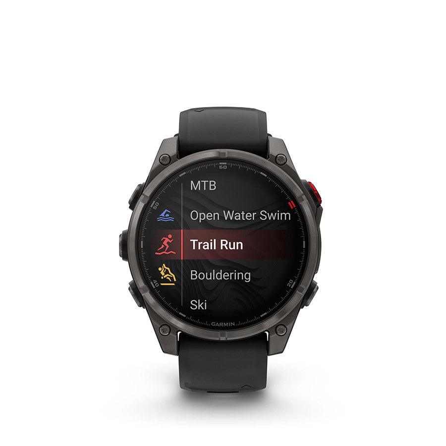 Garmin, fenix 8 Pro 47 mm- AMOLED Sap., Watch, Watch Color: Grey, Wristband: Black/ Pebble Gray - Silicone