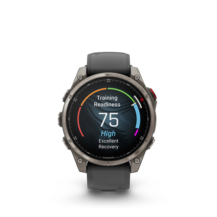 Garmin, fenix 8 Pro 47 mm- AMOLED Sap., Watch, Watch Color: Grey, Wristband: Black/ Pebble Gray - Silicone