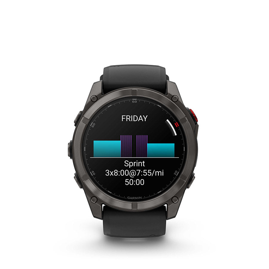 Garmin, fenix 8 Pro 51 mm- AMOLED Sap., Watch, Watch Color: Grey, Wristband: Black/ Pebble Gray - Silicone