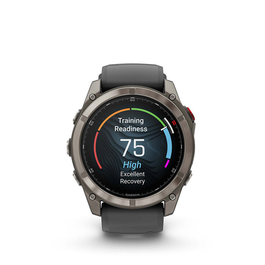 Garmin, fenix 8 Pro 51 mm- AMOLED Sap., Watch, Watch Color: Grey, Wristband: Black/ Pebble Gray - Silicone