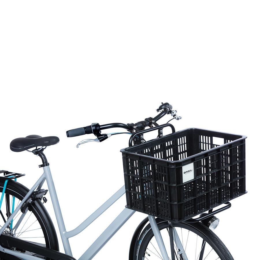 Basil, Bicycle Crate L, Basket, Black