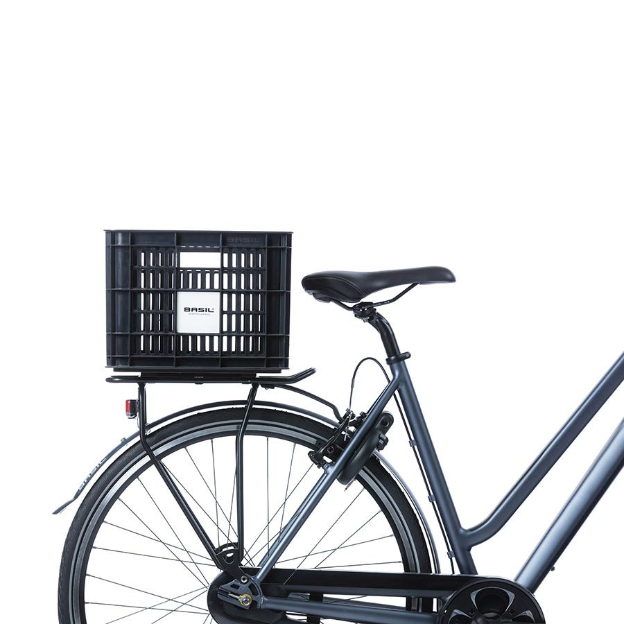 Basil, Bicycle Crate L, Basket, Black