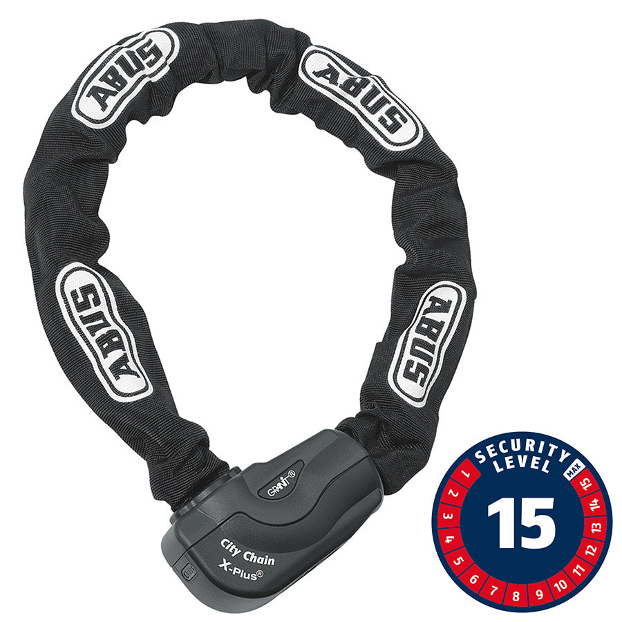 Abus, Granit CityChain XPlus 1060K, Chain Lock, Key, 10mm, 110cm, 3.6', Black