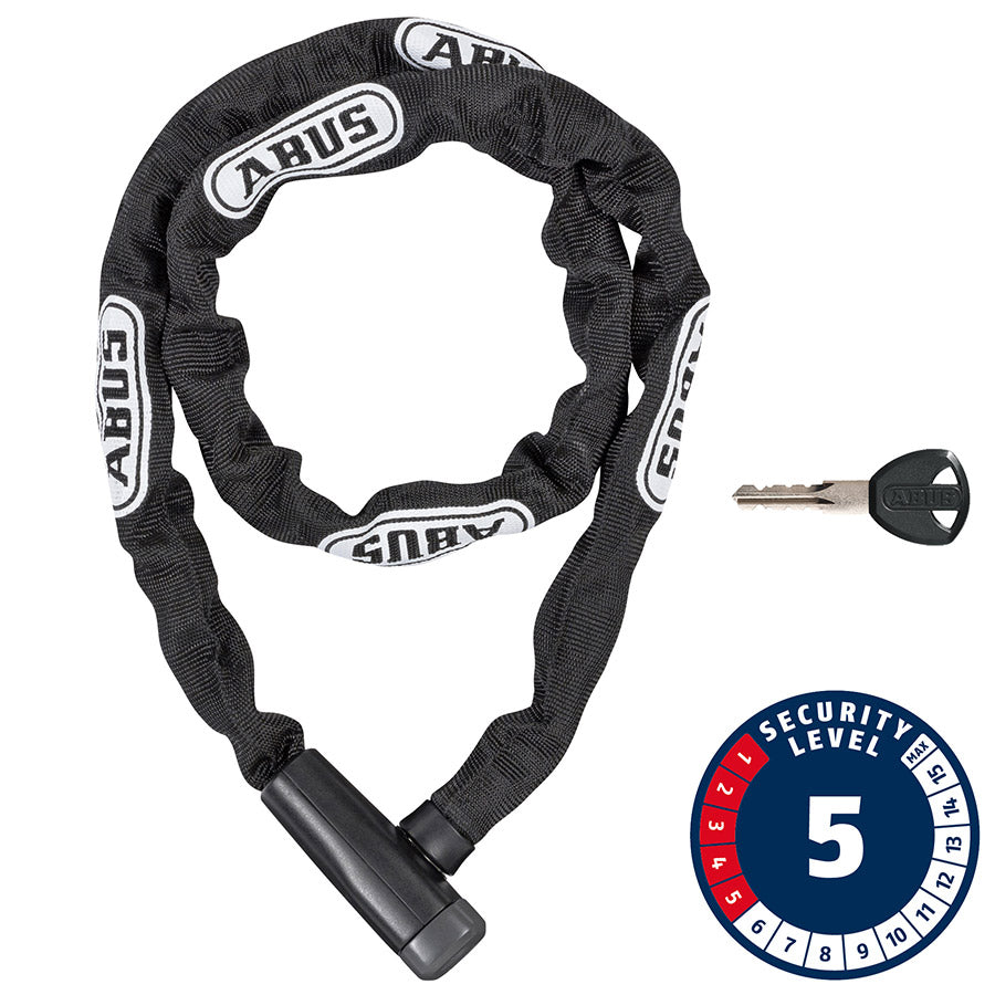 Abus, Chaîne Steel-O-Chain 5805K avec serrure à clé, 5mm x 110cm (5mm x 3.6'), Noir