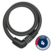 Abus, 6412C, Cable lock, Combination, 12mm, 85cm, Black