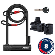 Abus, Ultra 410K + Cobra, U-Lock, Key, 12mm, 170x230mm, 6.7''x9'', Black