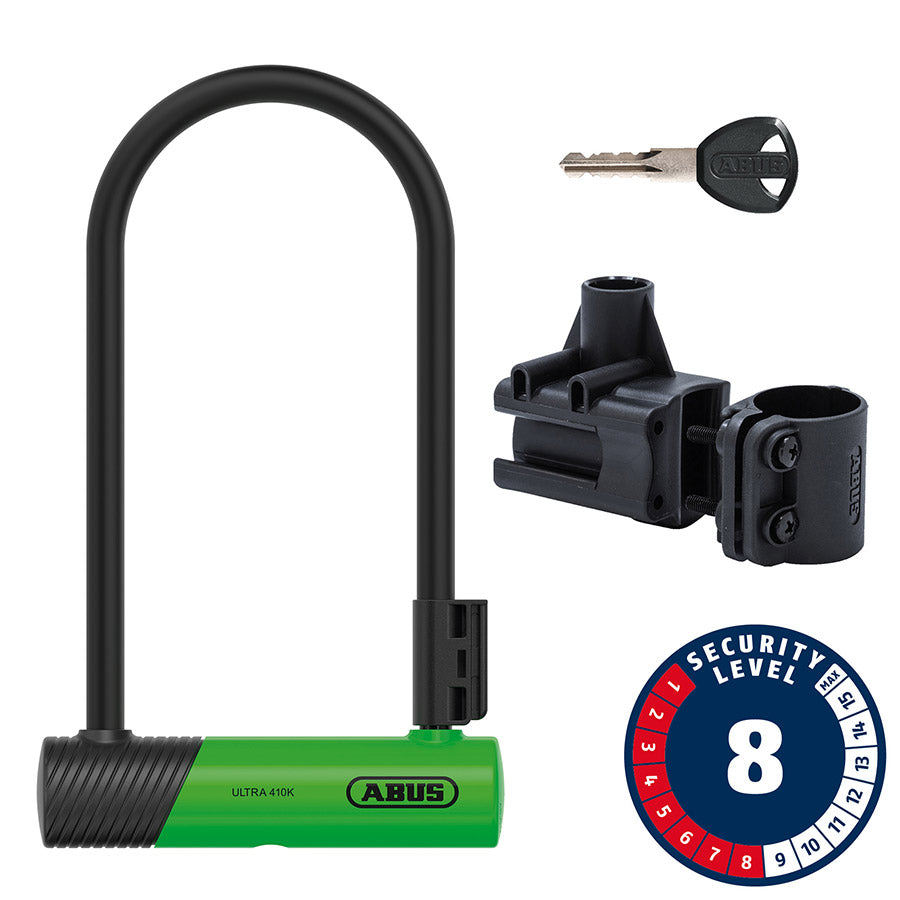 Abus, Ultra 410K, U-Lock, Key, 12mm, 170x300mm, 6.7''x11.8'', SH34, Black
