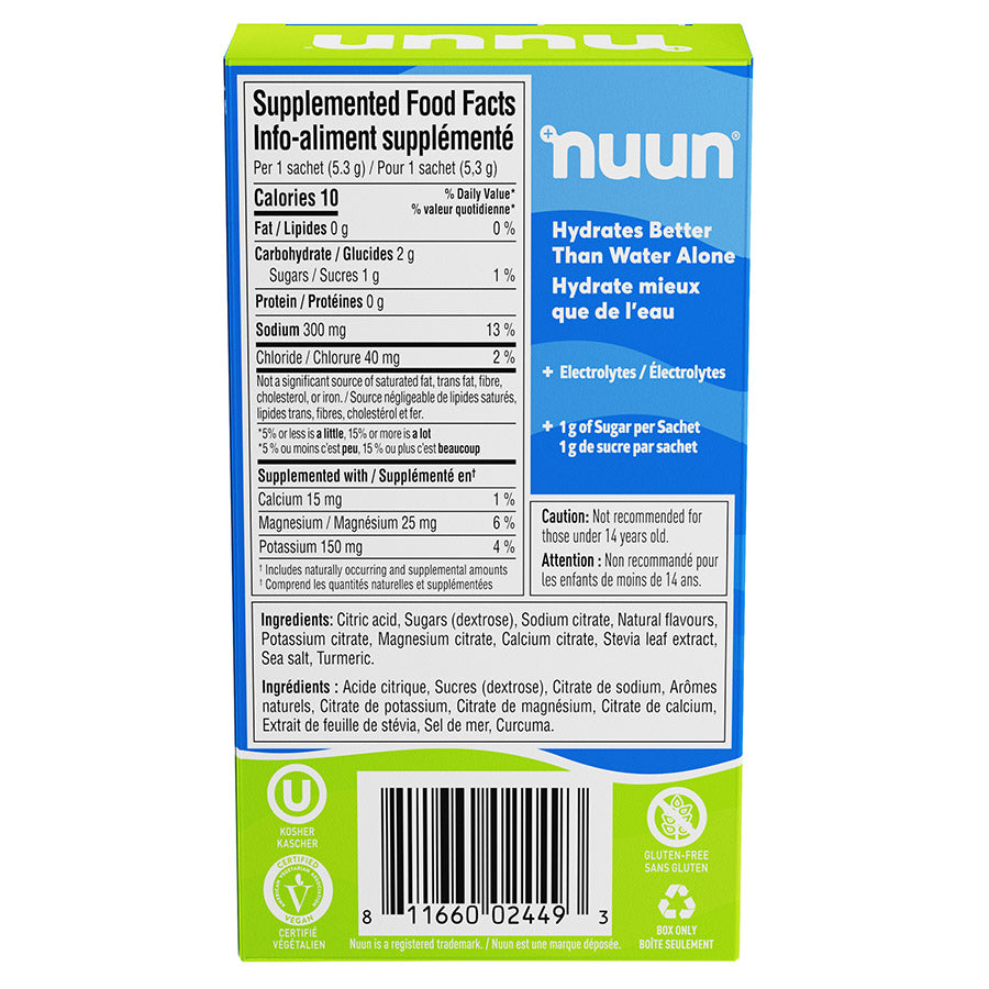 Nuun, Sport, Drink Mix, Lemon Lime, Box of 10 servings