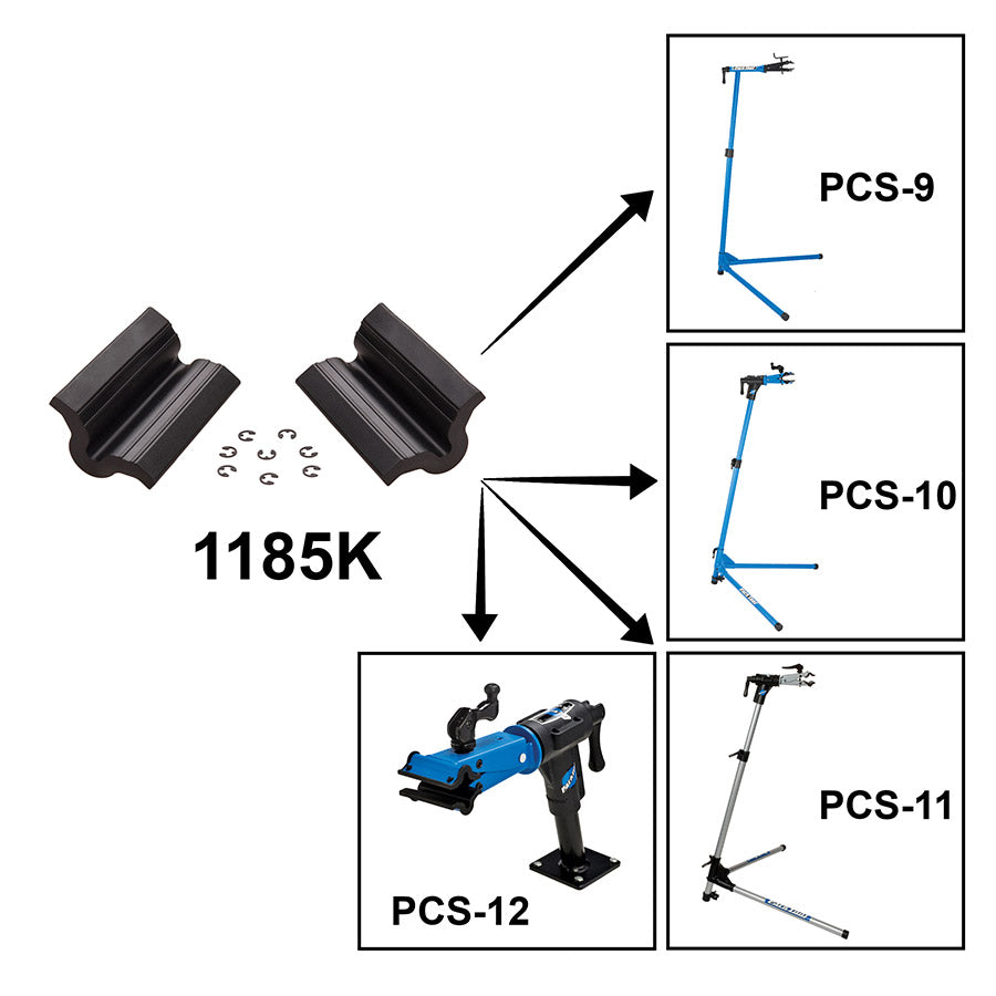 Park Tool, 468G Rubber Covers With Double Cable Groove For PCS-1 & PCS-2, Grey