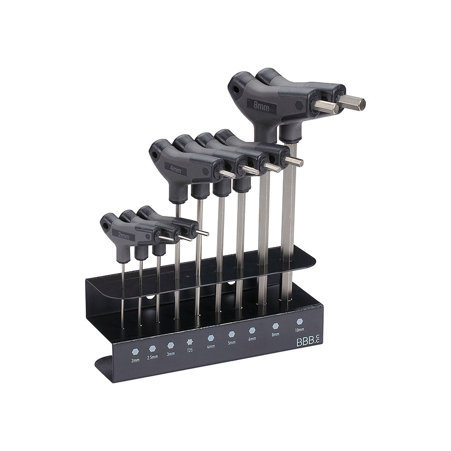 BBB Cycling, BTL-45S Hex-T Set, T-Handle Hex Wrench Set, Metric, 2, 2.5, 3, 4, 5, 6, 8,10mm, T25