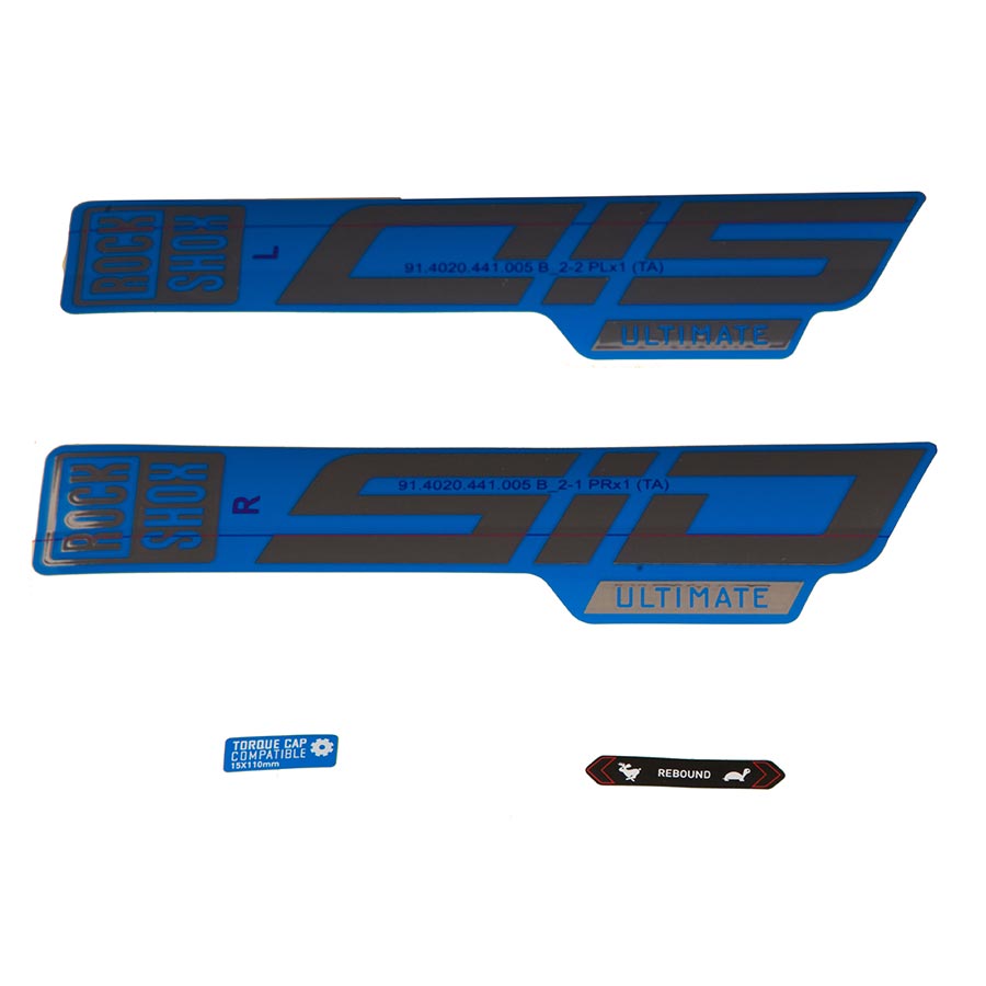 RockShox, SID 35 Ultimate Decal Kit, Gloss Polar for Blue Lowers